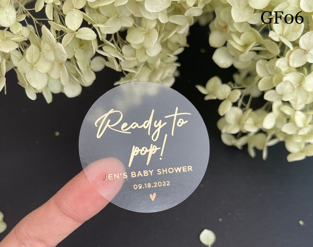 Baby Announcement Stickers,personalized Baptism Sticker, Foil