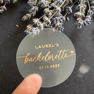 Bachelorette Gold Foiled Stickers, Personalized Wedding Stickers with Real Foil, Bachelorette party decoration, gold, silver, rose gold,