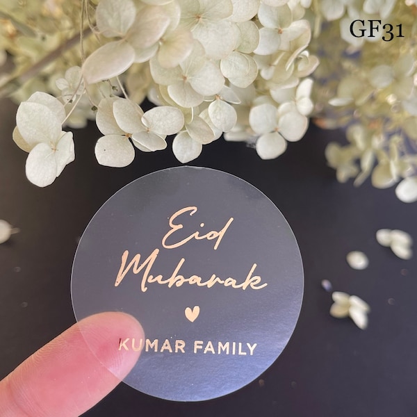 Eid Mubarak Stickers, Ramadan Mubarak Stickers, Personalized Foil Stickers, Eid Decoration Stickers, Festival Gold Foil Stickers