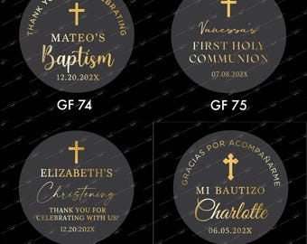 Sticker de baptême personnalisé, stickers bébé pour décoration et cadeau Bautizo, autocollant, or, or rose, grossesse personnalisé, cadeau de baptême
