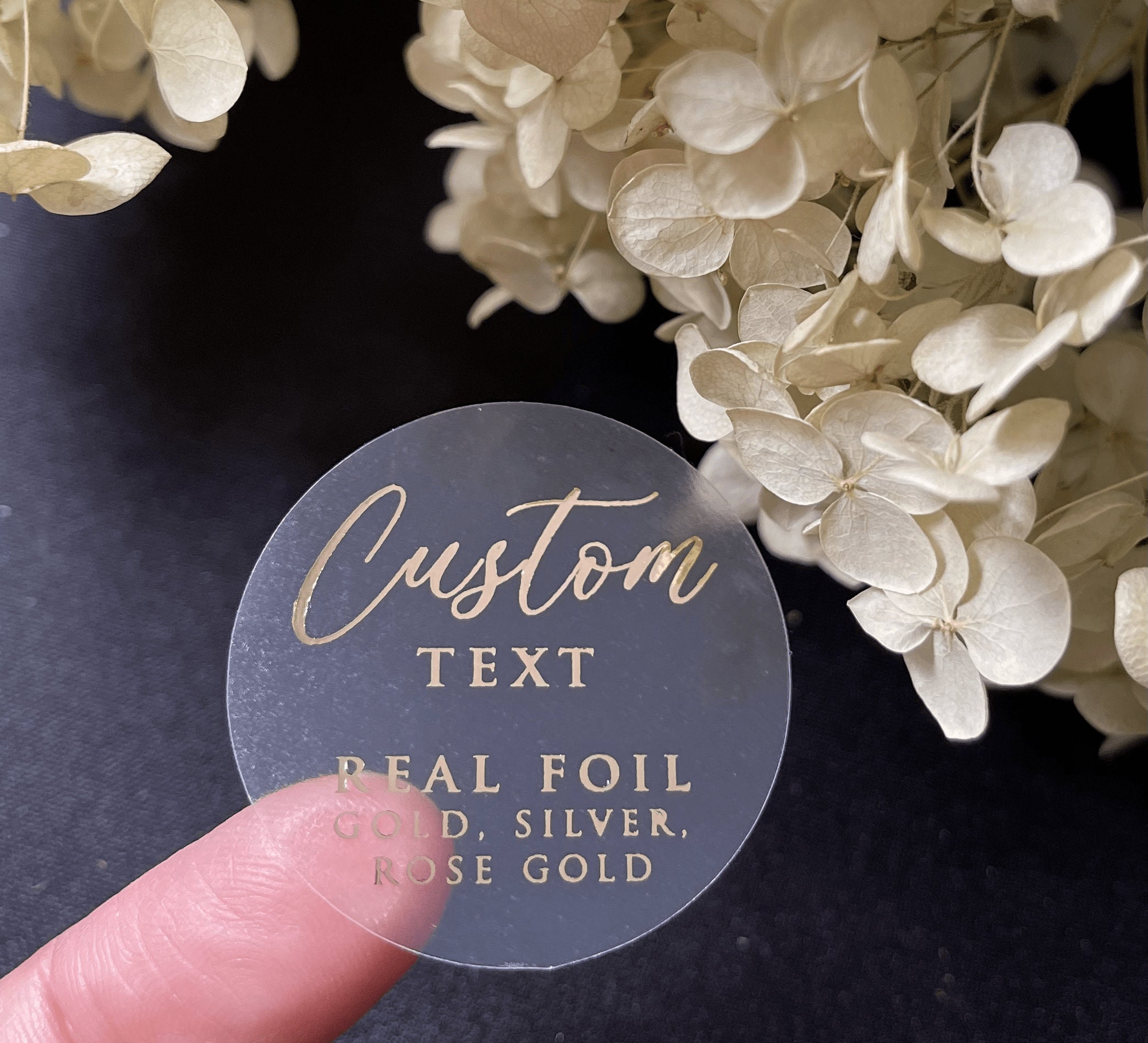 Custom Wedding Stickers for Favors, Gold Wedding Envelope Seals