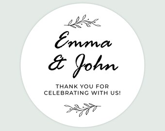 Custom Minimalist stickers, Minimalist Sticker, Wedding stickers, Favor Stickers, Personalized Labels, Custom Label, Stickers, wedding favor