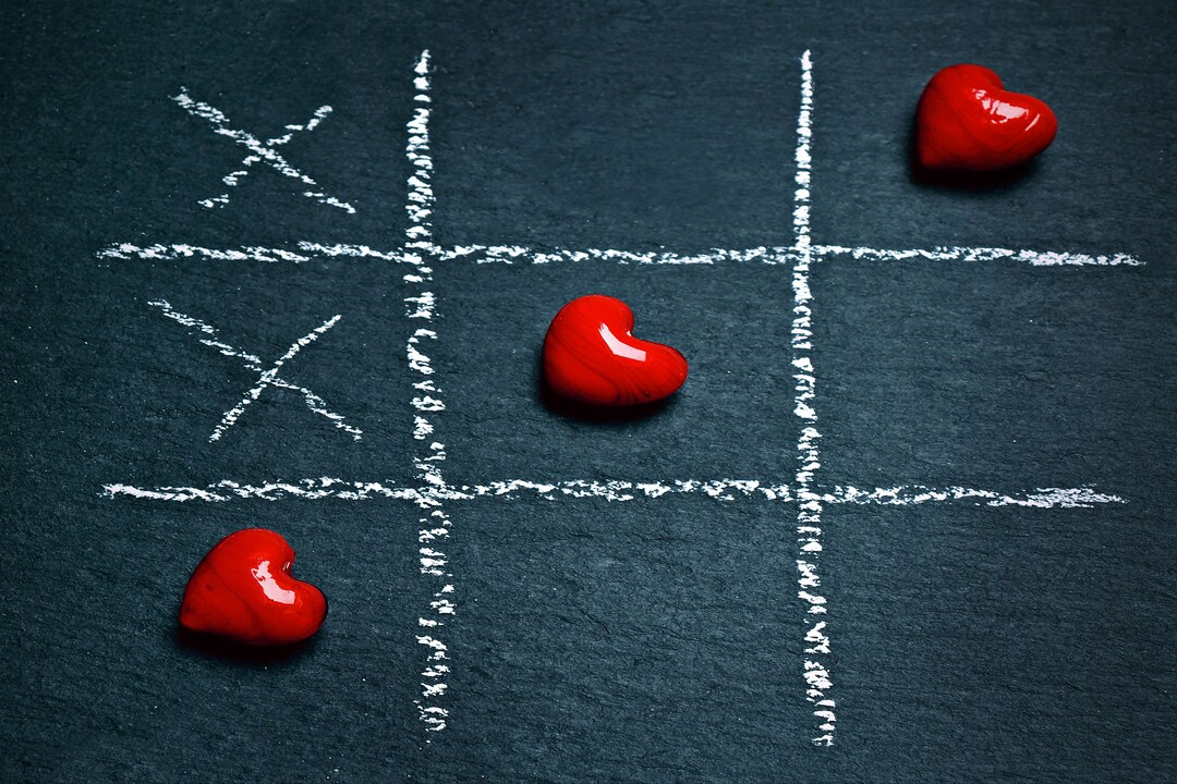 Tic Tac Toe Hearts Street Art Abstract Canvas Wall-art Mancave - Etsy