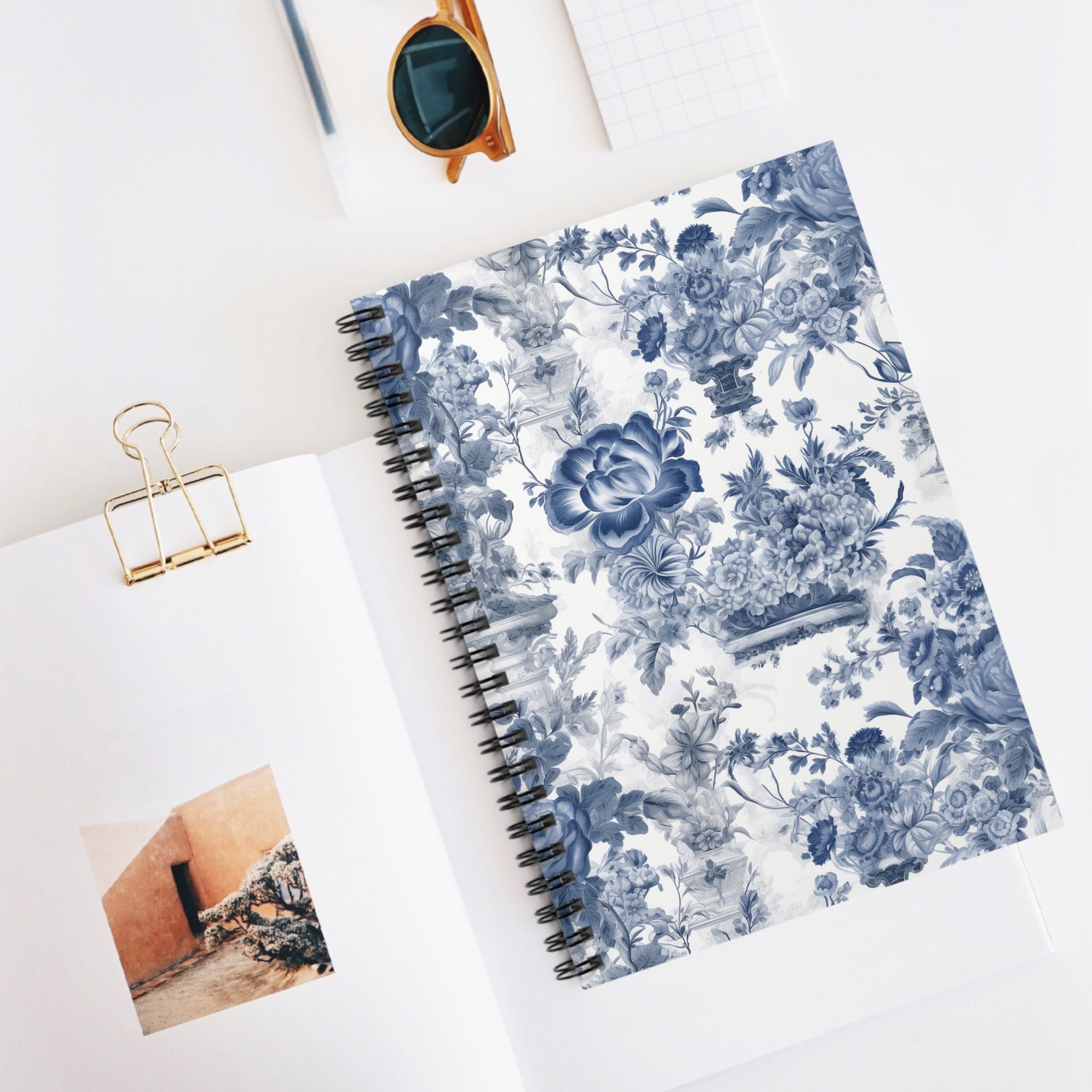 Toile De Juoy Chinoiserie Floral Blue Notebook - Etsy