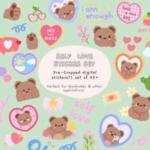 NEW! Cute PNG Stickers l Pre-cropped Goodnotes Sticker Set