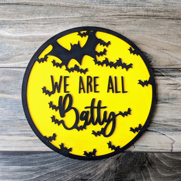 Batty Sign SVG, Halloween Door Hanger