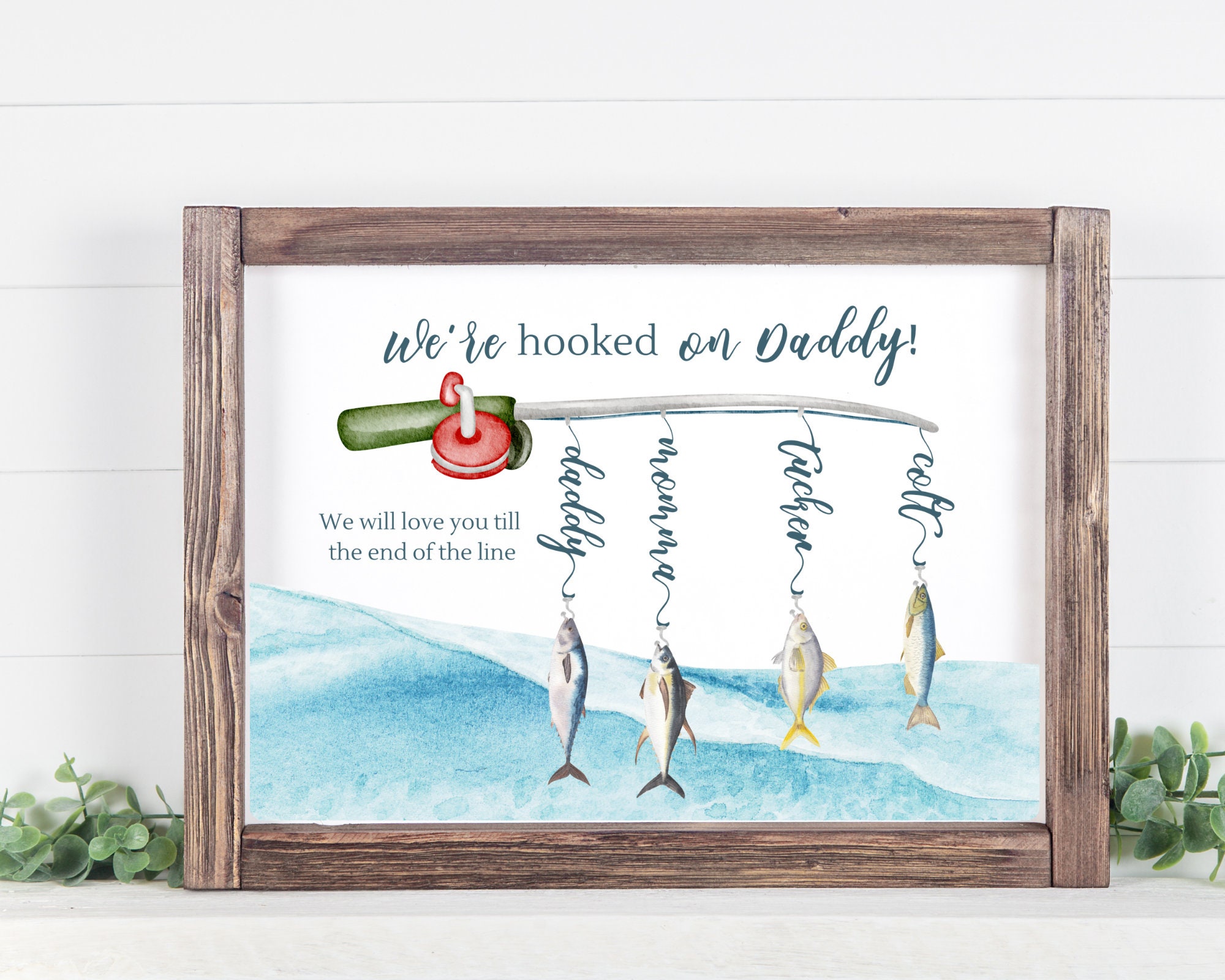 Custom Gift for Dad, Fisherman Dad Gift, Family Personalization