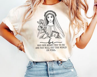 Catholic Saint Catherine of Siena Shirt for women Catholic Saints Gift Catholic Tshirt Women Religious Shirts Catholic Shirts All saints Day