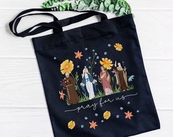 Catholic Bag Catholic Saints Bag Mass Tote Bags Black Catholic Tote Bags For women Gift For Mom Catholic Gifts Catholic Mass Bag Beige Bag