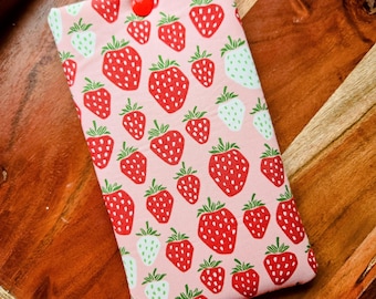 Strawberry Boox Sleeve: Padded Boox Pouch with Snap, Fabric and Device Options