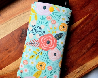Spring Floral Padded Boox Sleeve: Custom Boox Flower Pouch