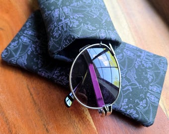 Night Court Eyeglass Case, Dark Bat Sunglass Pouch, Padded Eyewear Cover