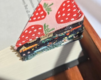 Fabric Corner Bookmark, Handmade Page Marker, Book Lover Gift, 3 Sizes, Choose a Fabric Print