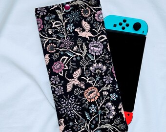 Dragon Floral Nintendo Switch 2 Case, Padded Romantasy Gaming Pouch