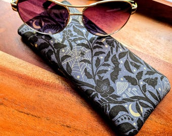 Midnight Garden Eyeglass Case, Gothic Padded Sunglass Pouch