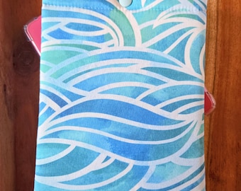 Blue Waves Kindle Paperwhite Sleeve Pouch: Ocean Padded Kindle E-reader case