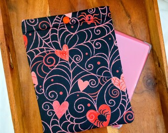 Gothic Love Kindle Sleeve Pouch: Valentine's Padded Kindle E-reader case, Fabric and Device Options