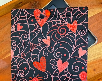 Gothic Love Kobo Sleeve, Padded Valentine's Day E-reader Pouch, Multiple Fabric and Device Options