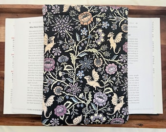 Book Sleeve Case: Dragon Floral Padded Romantasy Book Cover, Multiple Sizes, Snap/Pocket Options