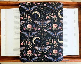 Book Sleeve: Padded Celestial Moth Book Cover Booksleeve