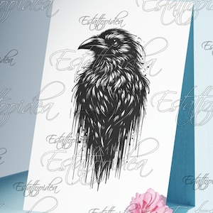 Raven Tattoo | Raven Tattoo Design | Raven Drawing | black crow | Bird tattoo | Black bird | Blackwork tattoo | Raven