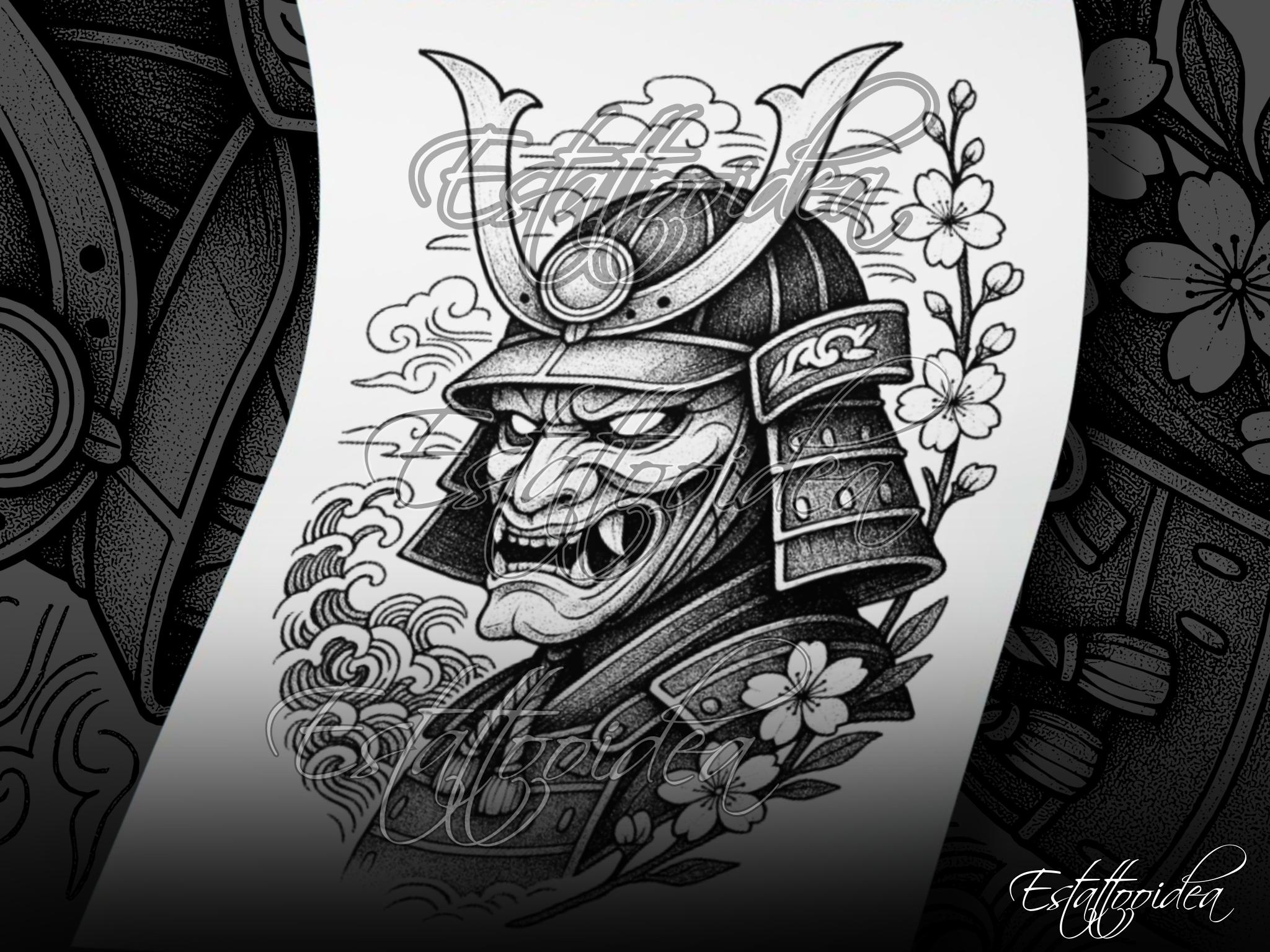 Samurai Tattoo | Samurai Head Tattoo Design | Japanese Samurai Tattoo ...