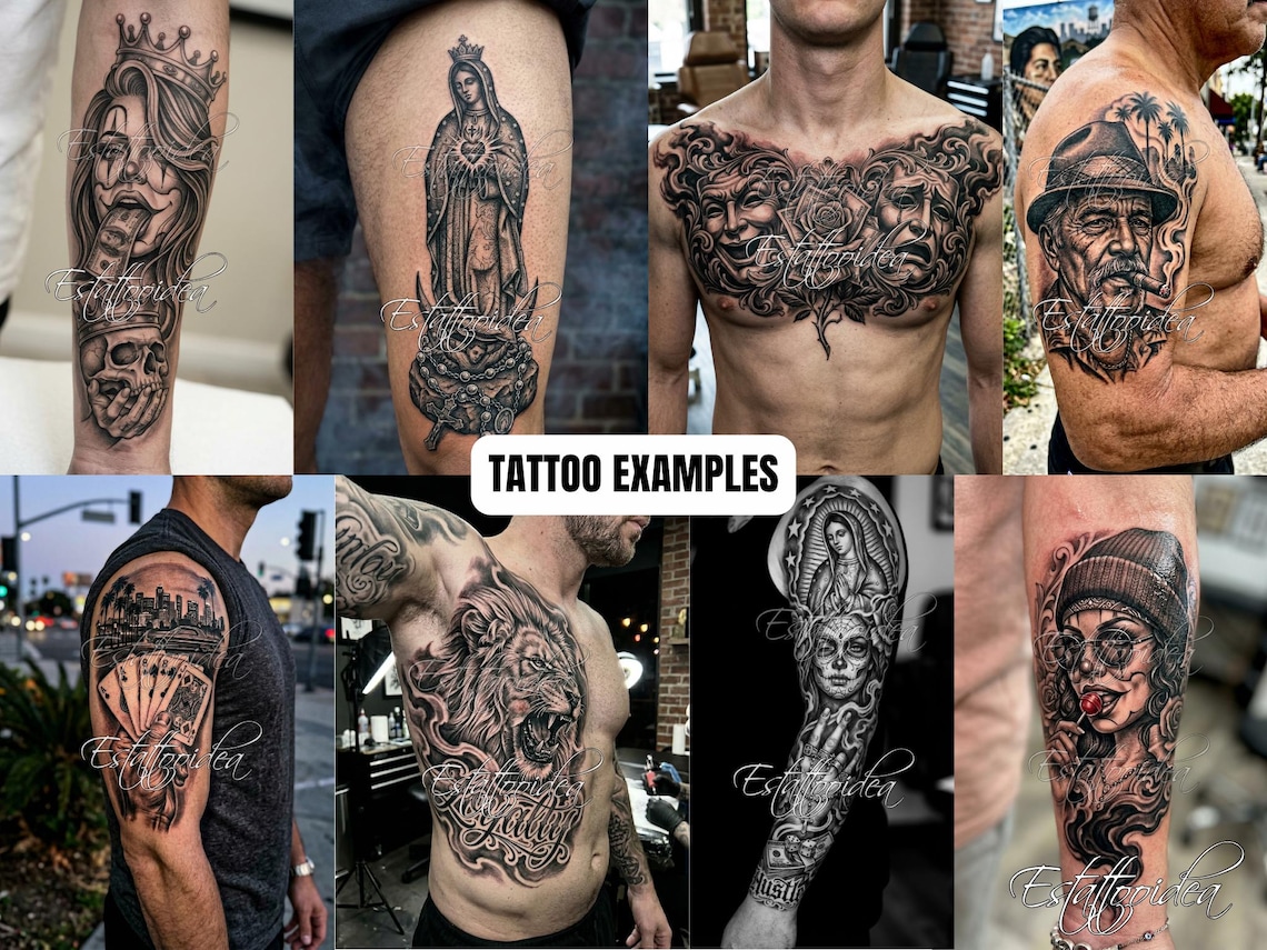 200 Chicano Tattoo Procreate Stamps | Flash Stencil Pack | Procreate ...
