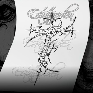 Cyber Sigilism Cross Tattoo Design | Tribal Tattoo | Tattoo Ideas | Stencil Template | Futuristic Neo Tribal Tattoo | Cybersigilism Tattoo