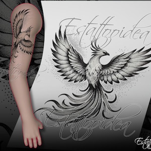 Phoenix Tattoo | Phoenix Bird Tattoo | Phoenix Tattoo Design | Bird Tattoo | Phoenix tattoo For Women / For Men | Forearm | Black and White