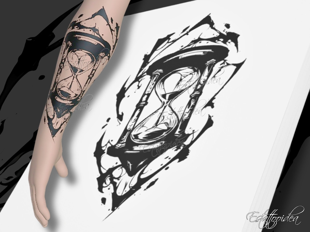 Hourglass Tattoo | Hourglass Tattoo Design | Black Hourglass PNG | Forearm  Tattoo | Clock Tattoo | Time Tattoo - Etsy Norway, image size:1080x810