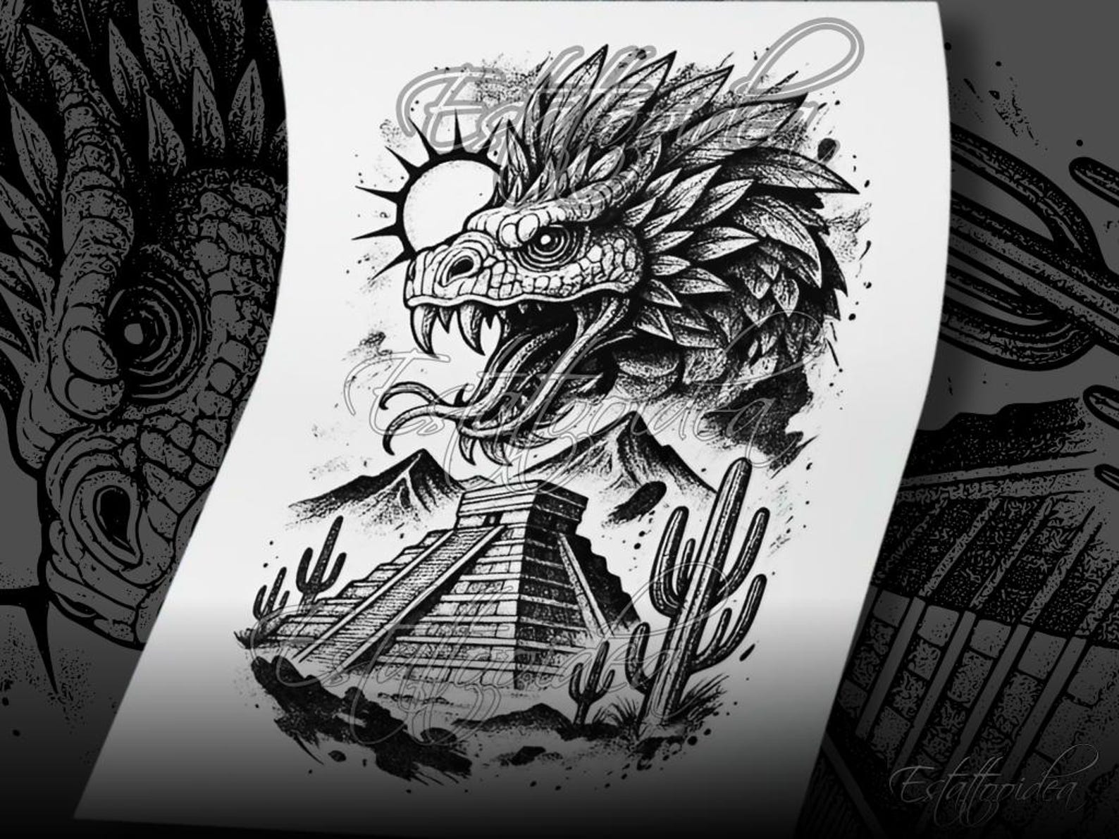 Quetzalcoatl Tattoo | Quetzalcoatl | Feathered Serpent | Aztec Tattoo ...