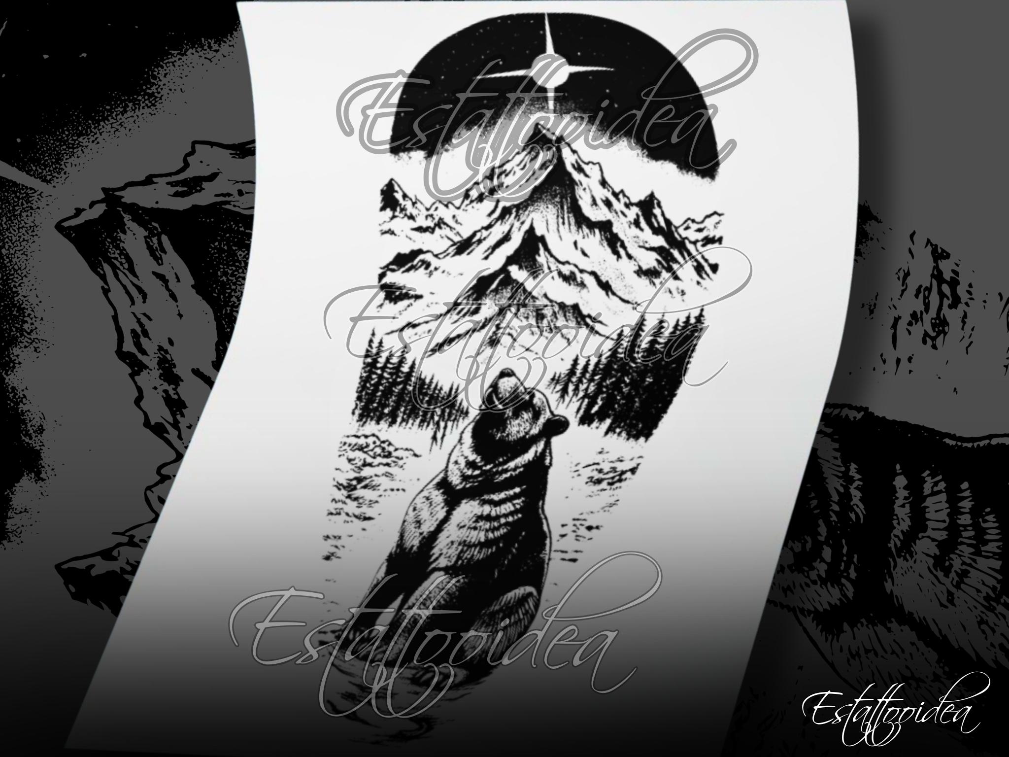 Mountain Bear Tattoo - Etsy, image size:2048x1536