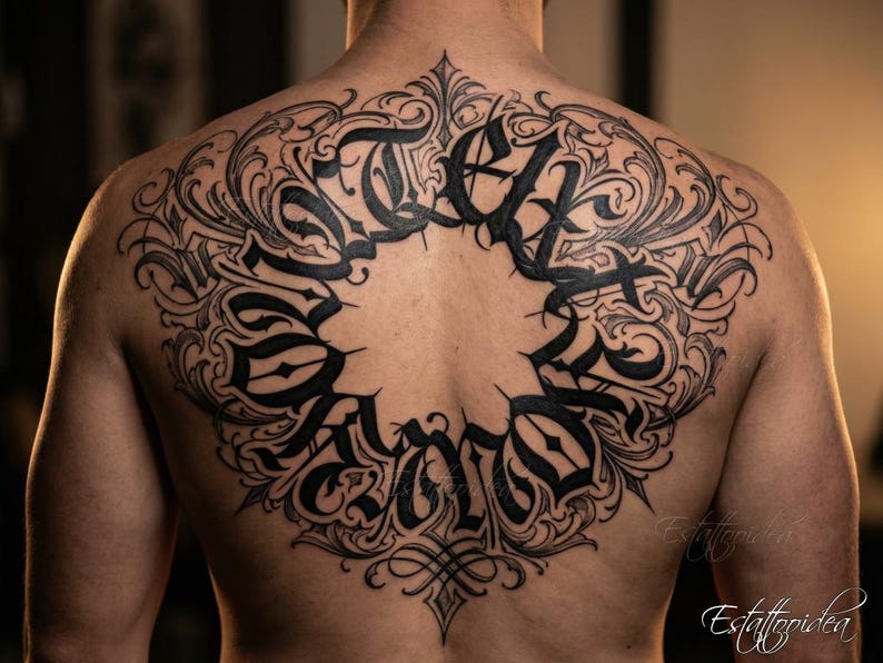 Gothic Alphabet Lettering Tattoo Stamps | Procreate Brushes | Gothic ...