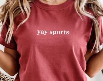 Funny Game Day Shirt Comfort Colors YAY SPORTS TShirt,  Oversized Football Fan Game Day shirt  Minimalist Tee College Tailgate Shirt