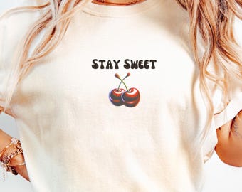 Cherry shirt Comfort Colors Summer Shirt,  Cottagecore Cherry Blossom trendy graphic tee, Cherry Lover gift for foodie fruit Shirt