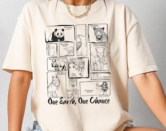 Endangered animals ecology Shirt comfort Colors Earth Day Shirt Animal rights activist Shirt save the planet vegan shirt animal conservation