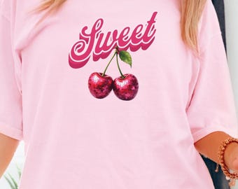 Cherry shirt Comfort Colors Summer Shirt,  Cottagecore Cherry Blossom trendy graphic tee, Cherry Lover gift for foodie fruit Shirt