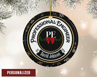 Professional Engineer Ornament personalized PE Christmas ornament gift for Professional Engineer PE custom name ornament