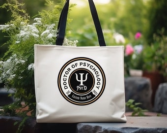 Psychology gifts Personalized for Graduation, Custom PsyD Tote Bag Doctorate of Psychology,  Personalized Gift for Psychologist, Therapist