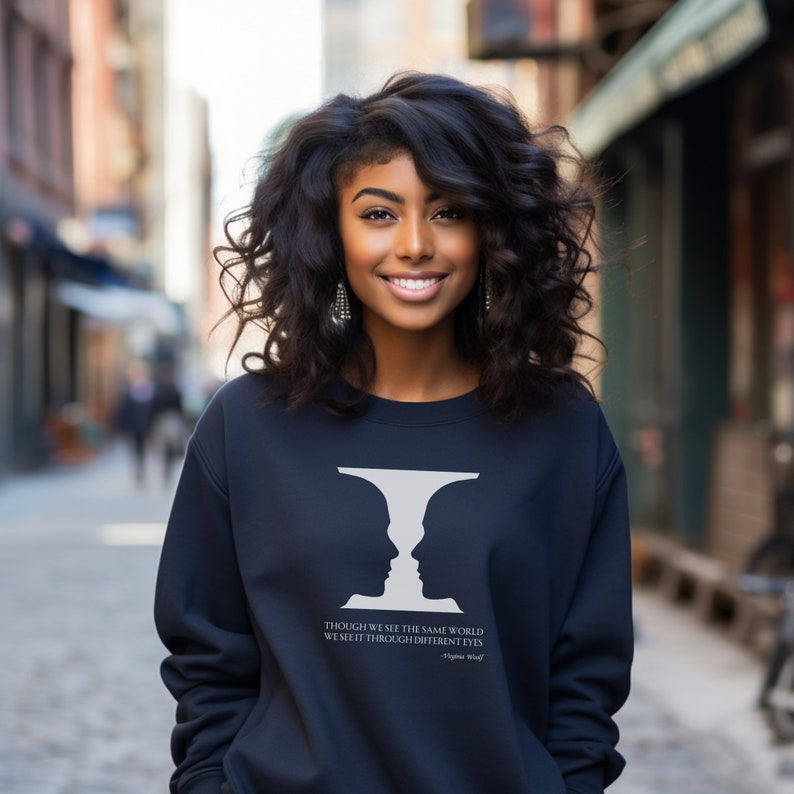 Psychology shirt Optical Illusion Graphic, Face Vase Illusion, Trendy Sweatshirt for Psych Major, AP Psychology Teacher, Psychologist image 8