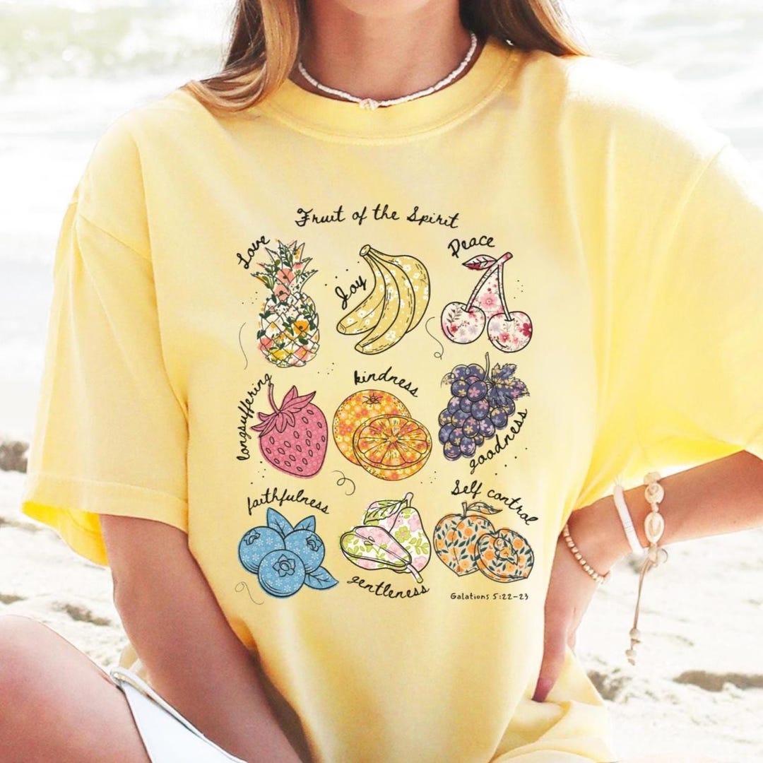 Fruits of the Spirit Christian T-shirt: Comfort Colors Bible Verse Tee ...