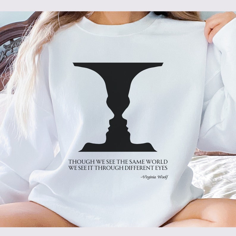 Psychology shirt Optical Illusion Graphic, Face Vase Illusion, Trendy Sweatshirt for Psych Major, AP Psychology Teacher, Psychologist image 6