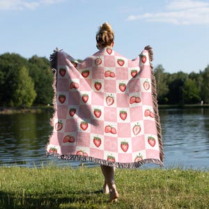 Farmhouse Decor strawberry blanket housewarming gift