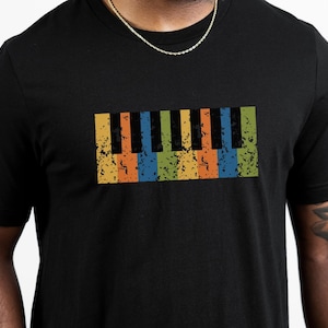Keyboard player T Shirt retro graphic tee gift for pianist music teacher gift musician shirt festival T Shirt for keyboardist