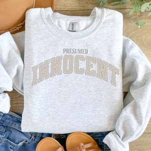 Criminal Justice Major Shirt Funny Graphic Sweatshirt PRESUMED INNOCENT College crewneck gift for  Teacher student True Crime Fan