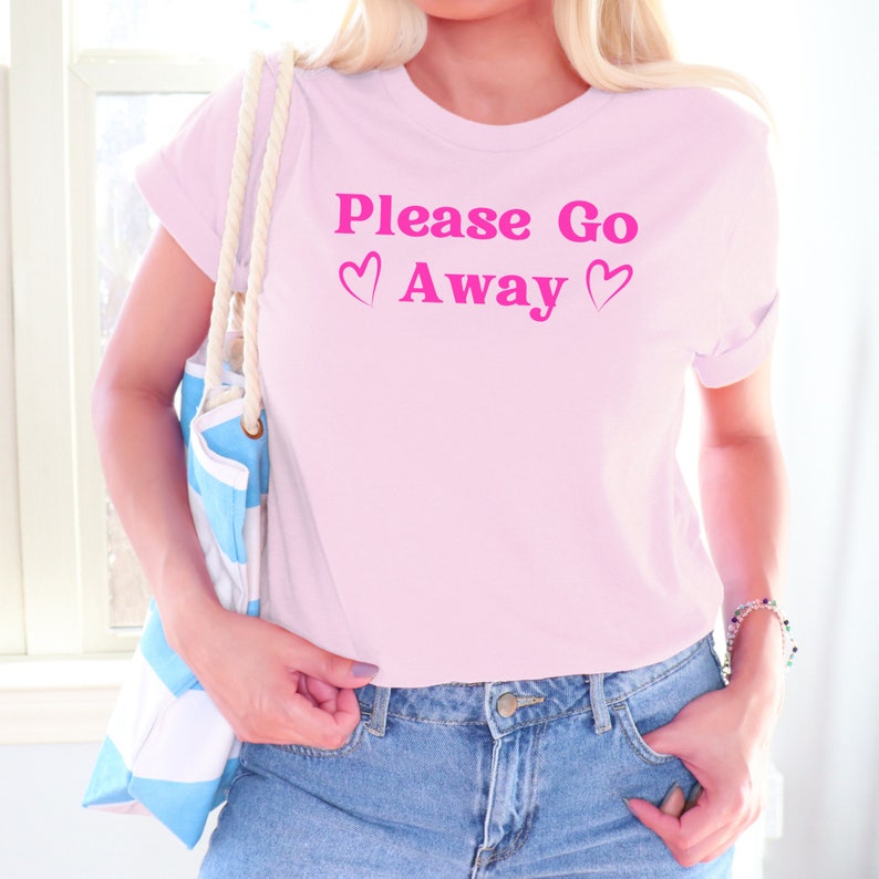 Antisocial Funny Tshirt, PLEASE GO AWAY Bimbo Clothing Ironic Tshirts