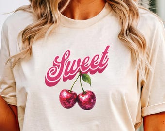 Cherry shirt Comfort Colors Summer Shirt,  Cottagecore Cherry Blossom trendy graphic tee, Cherry Lover gift for foodie fruit Shirt