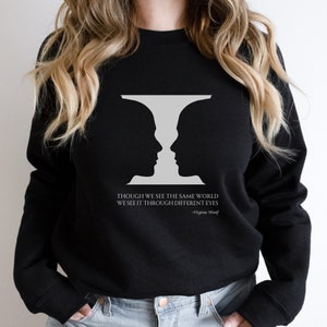 Psychology shirt Optical Illusion Graphic, Face Vase Illusion, Trendy Sweatshirt for Psych Major, AP Psychology Teacher, Psychologist image 1