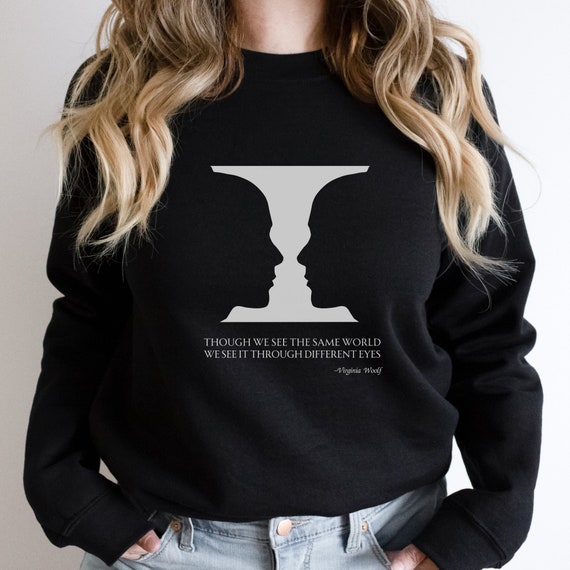 Psychology shirt Optical Illusion Graphic,  Face Vase Illusion, Trendy Sweatshirt for Psych Major, AP Psychology Teacher, Psychologist