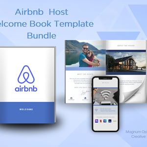 AirBnB Host Welcome Book Template Bundle (Blue)